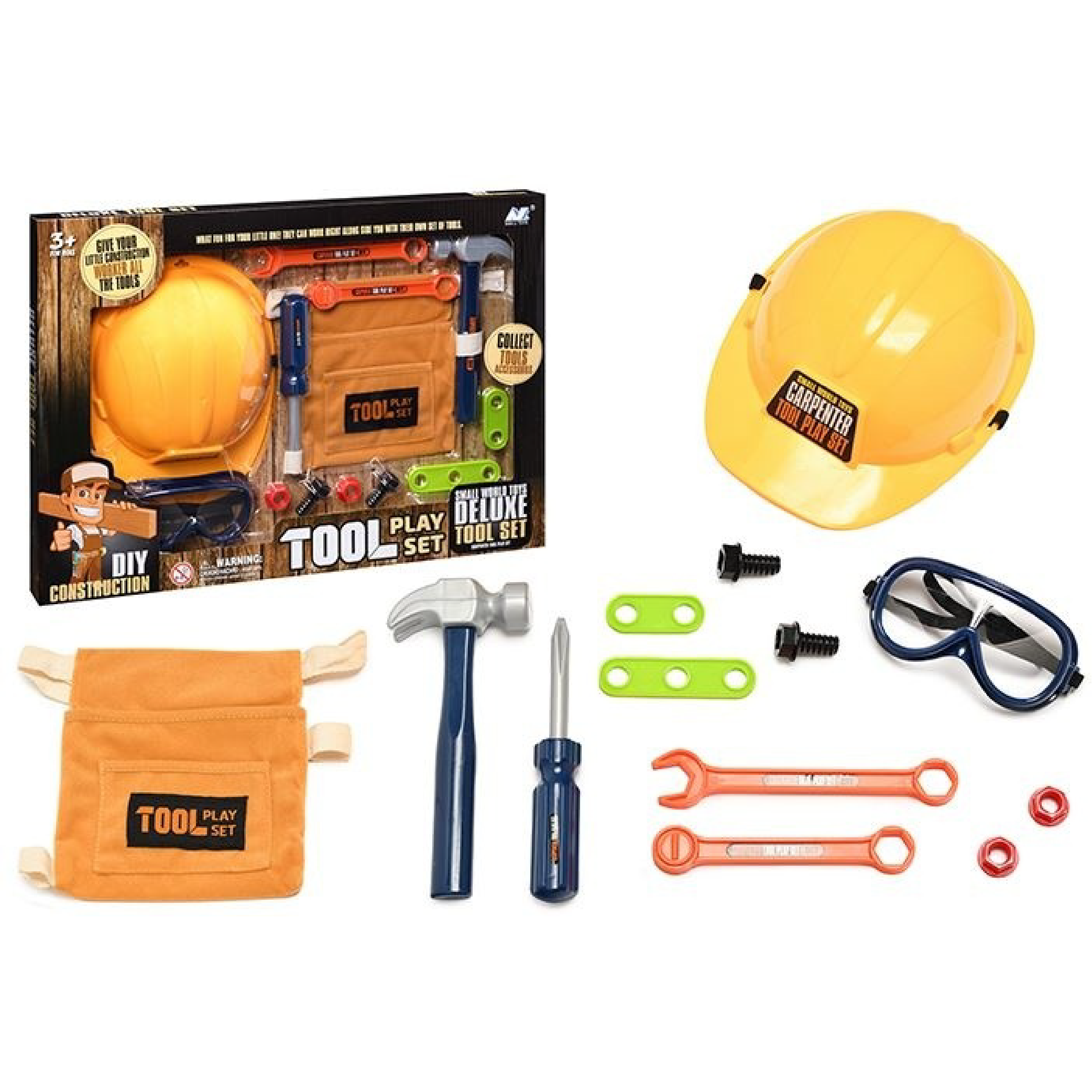 Kids Deluxe Carpenter construction tool set, main view