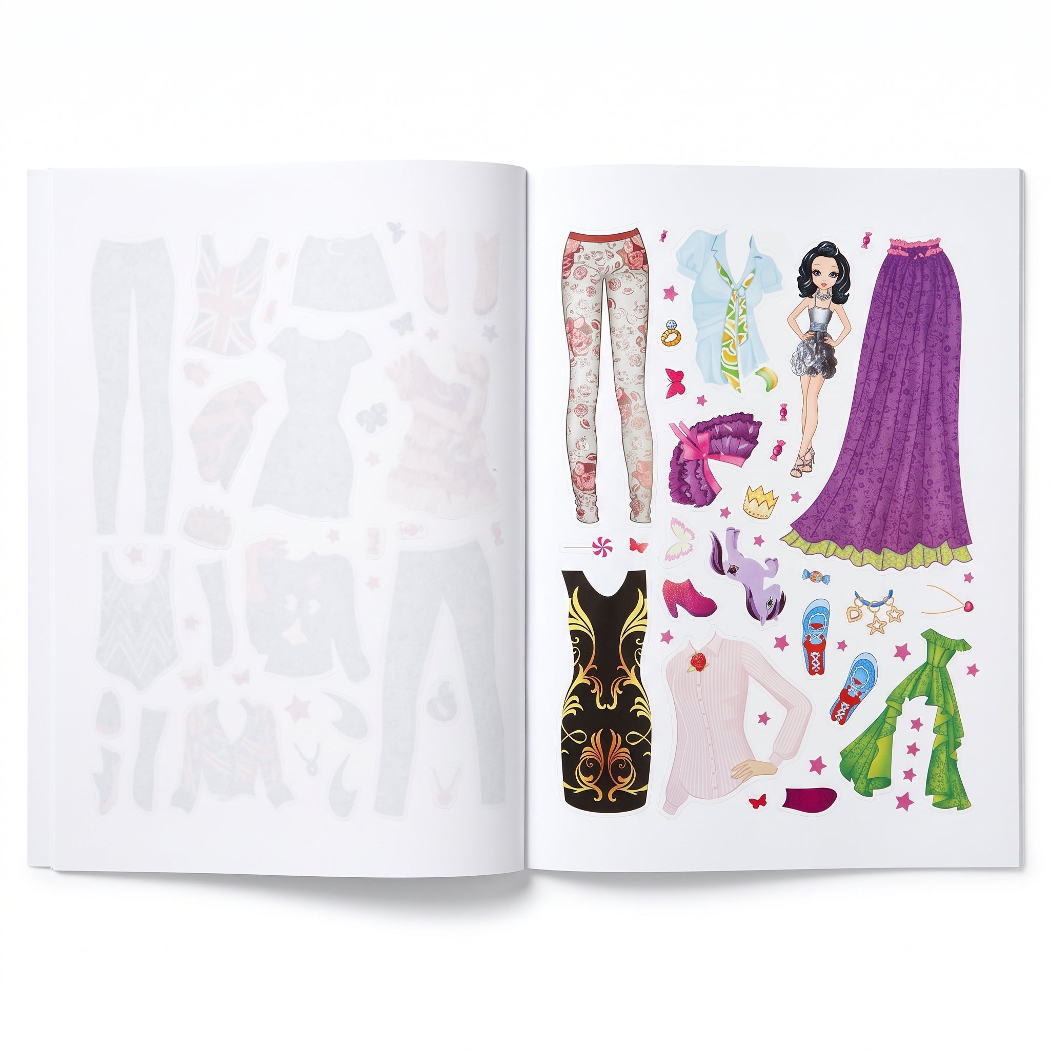 Fashion Girls Colour the Girls 36-Page Activity Book with 150+ Stickers