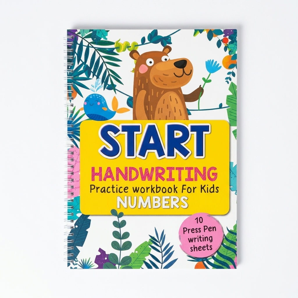 Start Handwriting Practice Workbook for Kids - Numbers   (10 Pages)