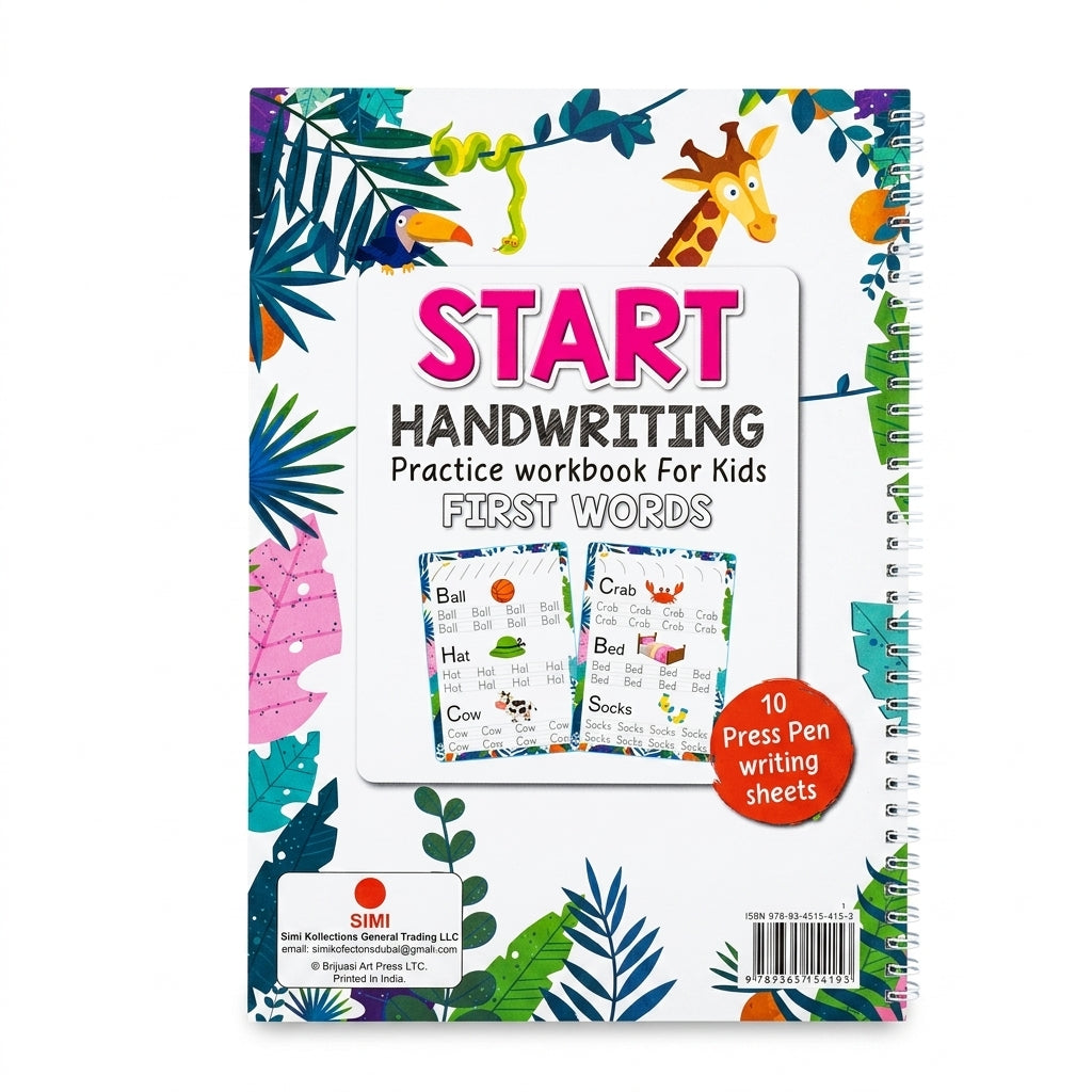 Start Handwriting Practice Workbook for Kids - First Words  (10 Pages)