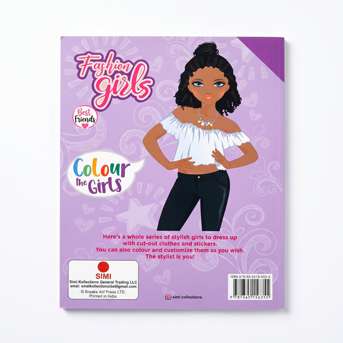 Fashion Girls Colour the Girls 36-Page Activity Book with 150+ Stickers