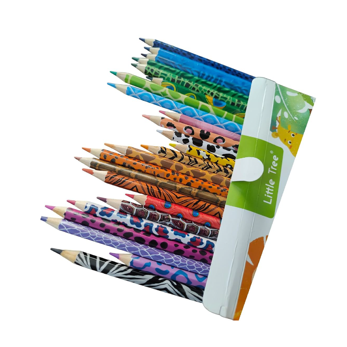Jungle Safari 24-pack premium colour pencils, pencil tips view