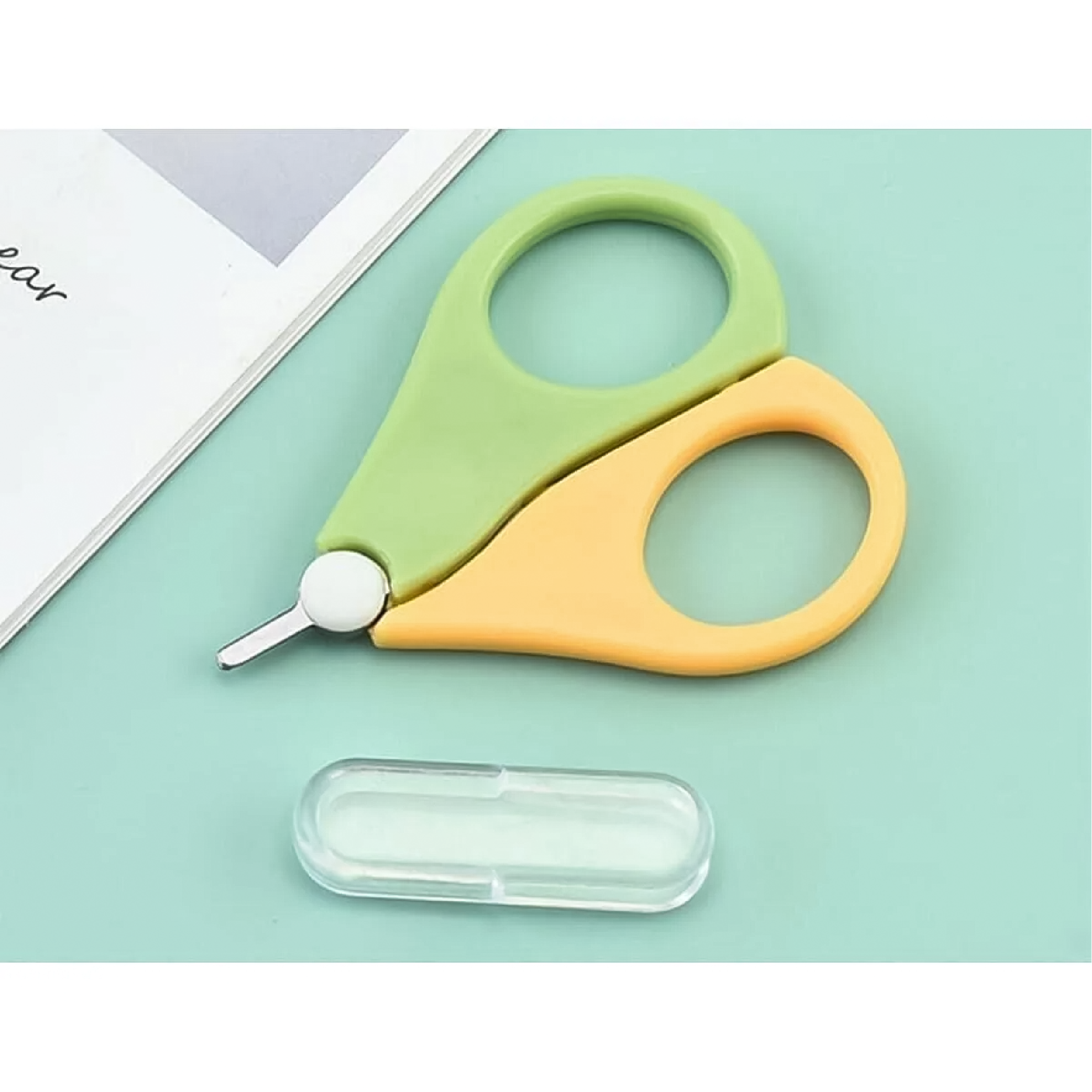Hercules Bear baby nail clippers and scissors, orange alternate view