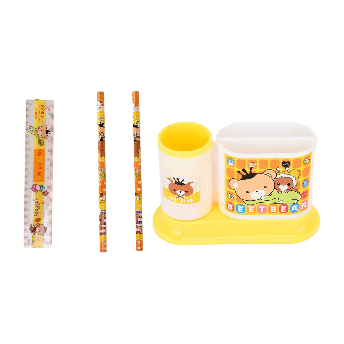 Sunshine Yellow all-in-one desk organizer and stationery combo, view 8
