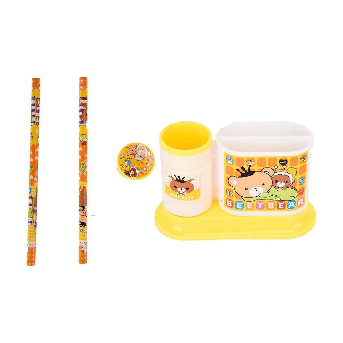 Sunshine Yellow all-in-one desk organizer and stationery combo, view 7
