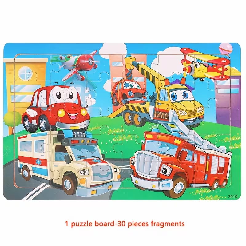 Little Explorers wooden jigsaw puzzle, 30 pieces, safari animals theme
