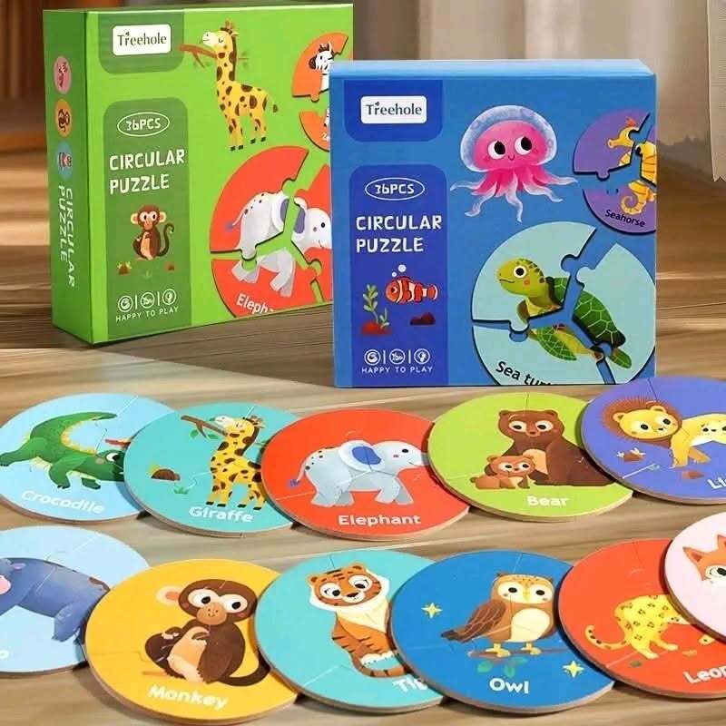 Treehole magic circular animal puzzles, main view