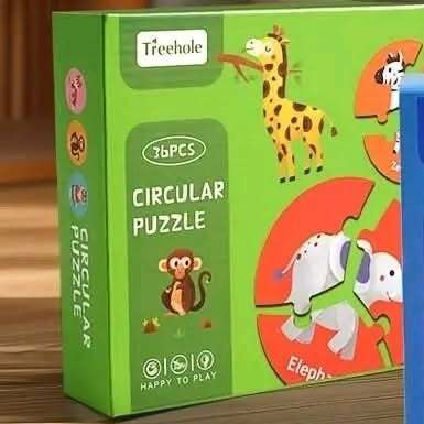 Treehole magic circular animal puzzles, piece detail