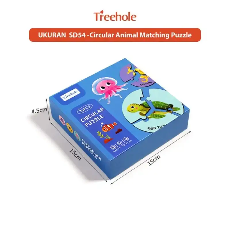 Treehole magic circular animal puzzles, forest and ocean themes