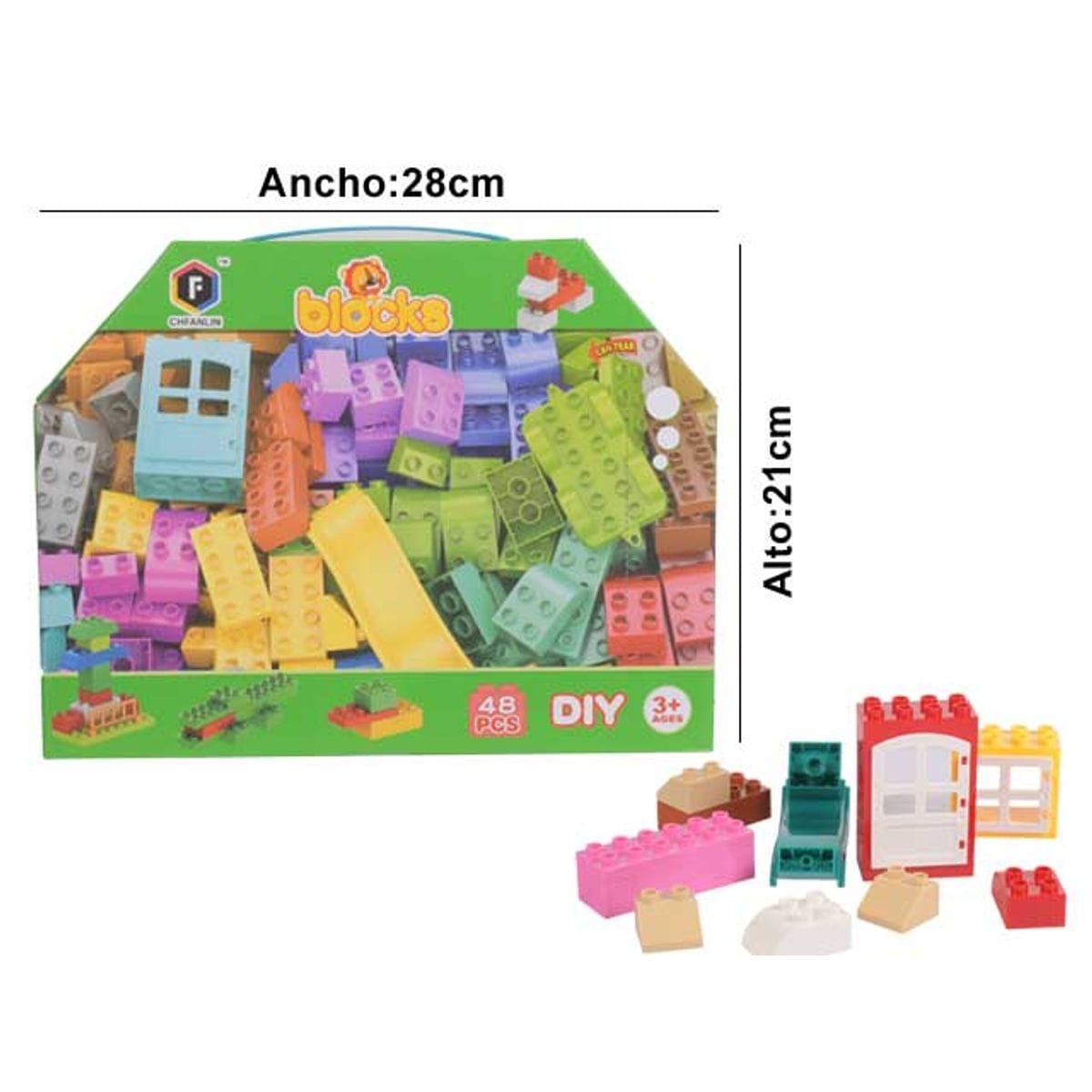 KidZilan DIY creative building blocks set, 48 pieces, view 2