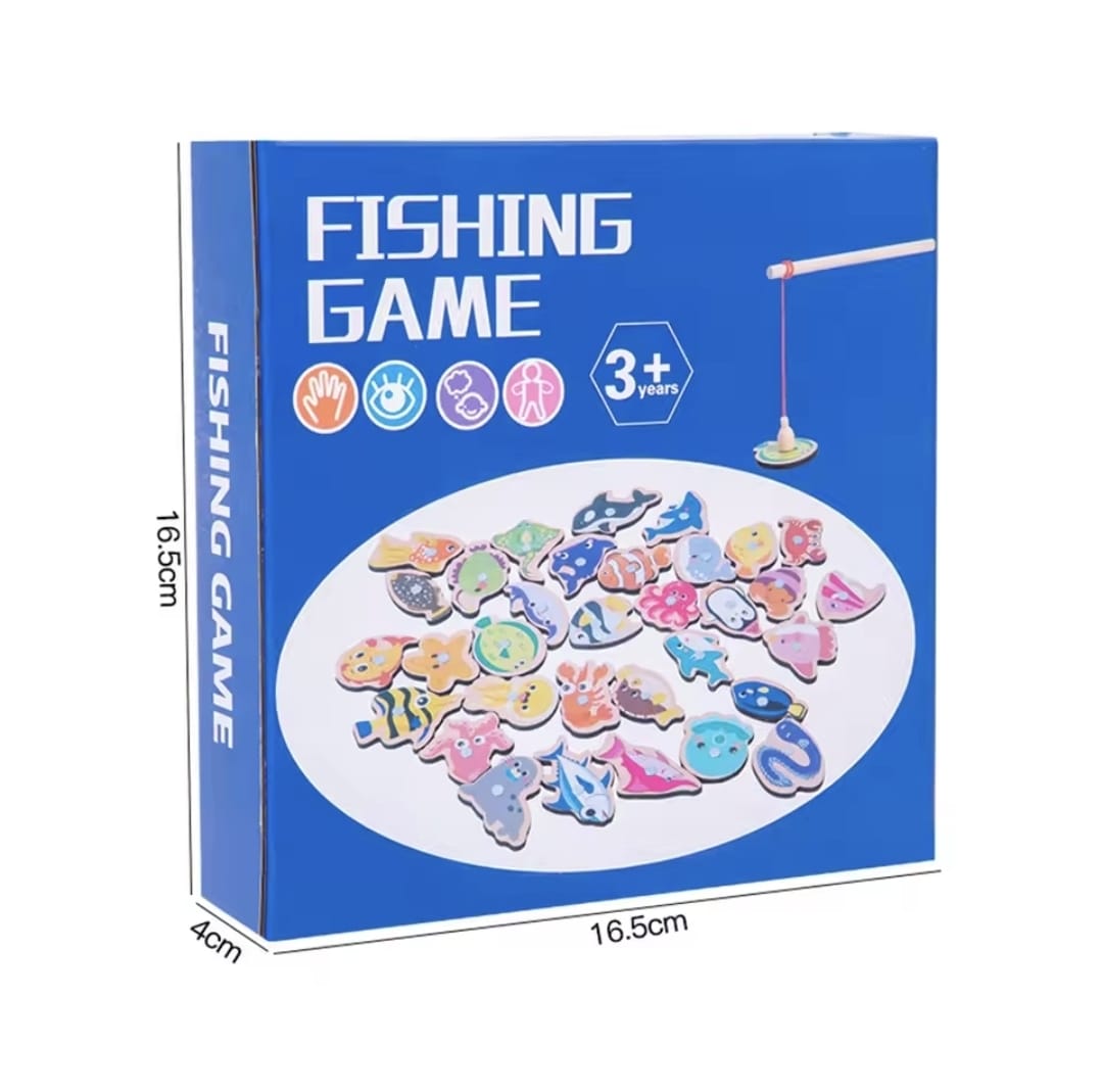 KidZilan wooden magnetic fishing game set, view 5