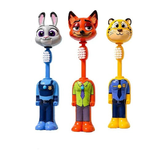 KidZilan Ultra-Soft 0.12mm Bristle Deformable Cartoon Toothbrush for Kids