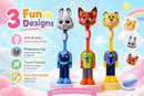 KidZilan Ultra-Soft 0.12mm Bristle Deformable Cartoon Toothbrush for Kids