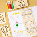 KidZilan Wooden Stencil Doodle Board Set (15-Piece)