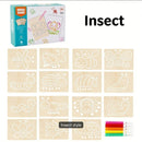 KidZilan Wooden Stencil Doodle Board Set (15-Piece)