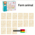 KidZilan Wooden Stencil Doodle Board Set (15-Piece)