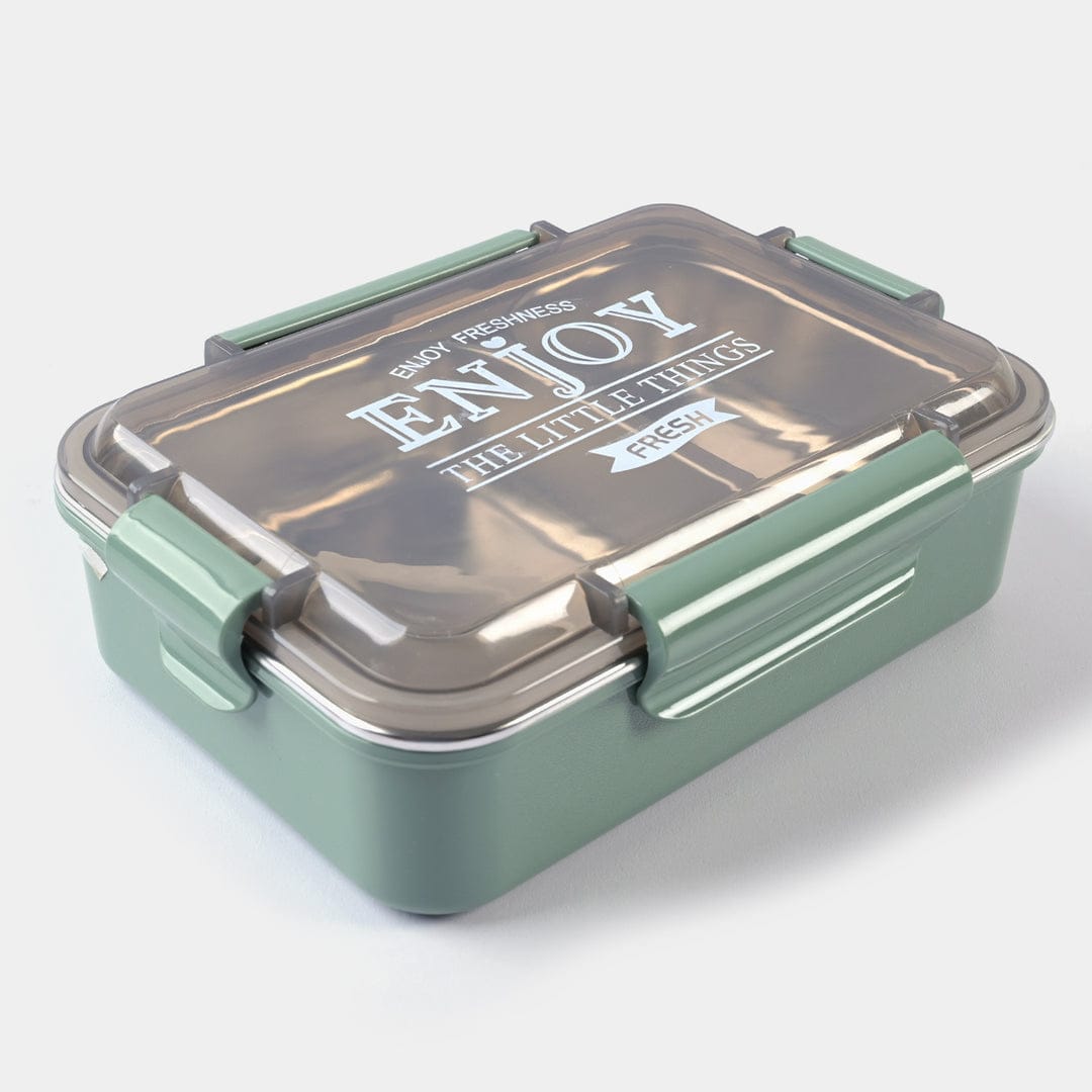 Dual-Compartment Stainless Steel Bento Lunch Box with Spoon