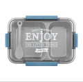 Dual-Compartment Stainless Steel Bento Lunch Box with Spoon