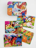KidZilan Portable Tin Box 4-in-1 Jigsaw Puzzle Set (43 Pieces)