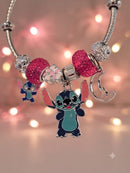 KidZilan Fashion Charms & Beads Bracelet Collection - Blue Stitch & Moon