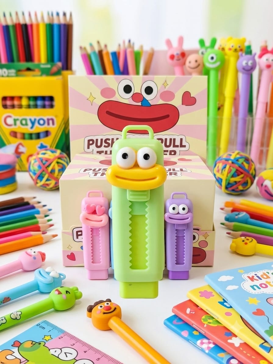 KidZilan Cute Push & Pull Cartoon Eraser