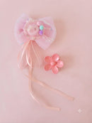 Princess Dreams Bow, Bracelet & Hair Tie Styling Set - Sakura Pink