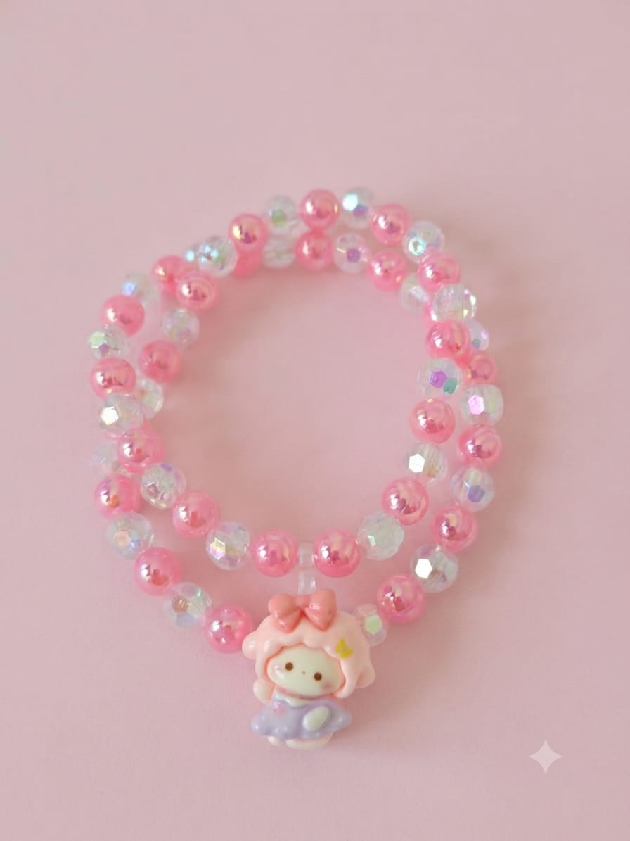 Princess Dreams Bow, Bracelet & Hair Tie Styling Set - Sakura Pink