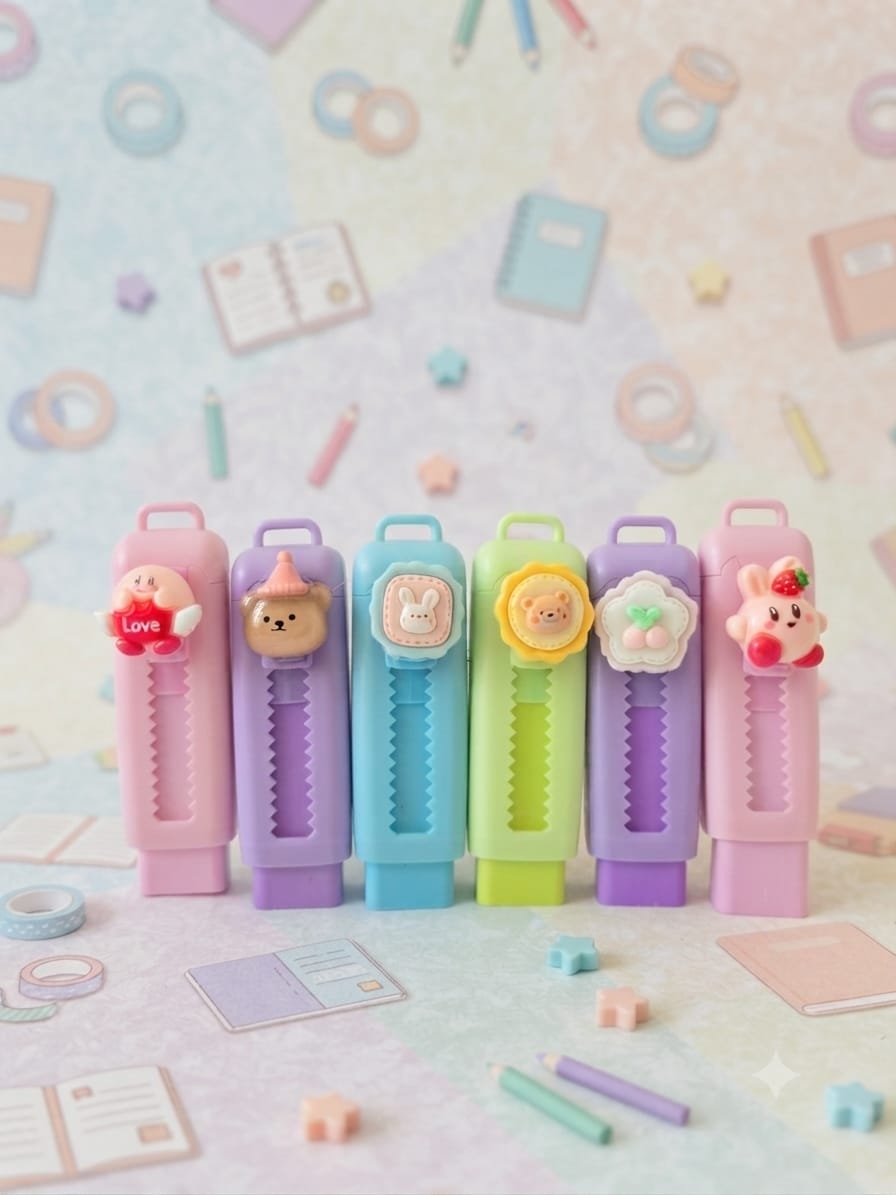 KidZilan Cute Cartoon Push & Pull Eraser
