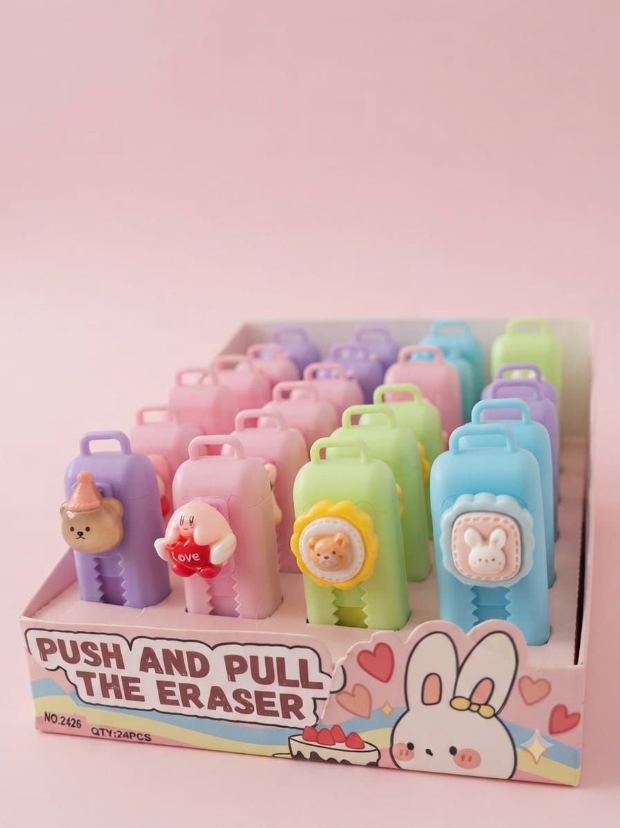 KidZilan Cute Cartoon Push & Pull Eraser