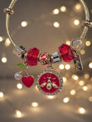 KidZilan Fashion Charms & Beads Bracelet Collection - Gold Red Bee