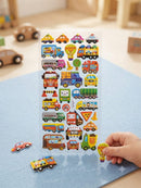KidZilan Colorful City Vehicles 3D Sticker World Puffy Sticker Sheet