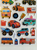 KidZilan Construction Vehicles 3D Sticker World Puffy Sticker Sheet