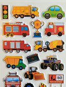 KidZilan Construction Vehicles 3D Sticker World Puffy Sticker Sheet