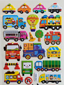 KidZilan Colorful City Vehicles 3D Sticker World Puffy Sticker Sheet