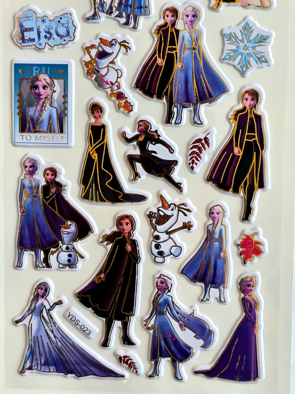 KidZilan Frozen Princess Characters 3D Sticker World Puffy Sticker Sheet