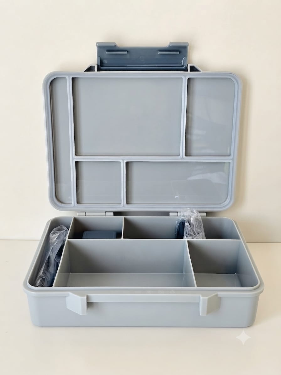 Zilan Compartment Bento Lunch Box 1520ml - Grey