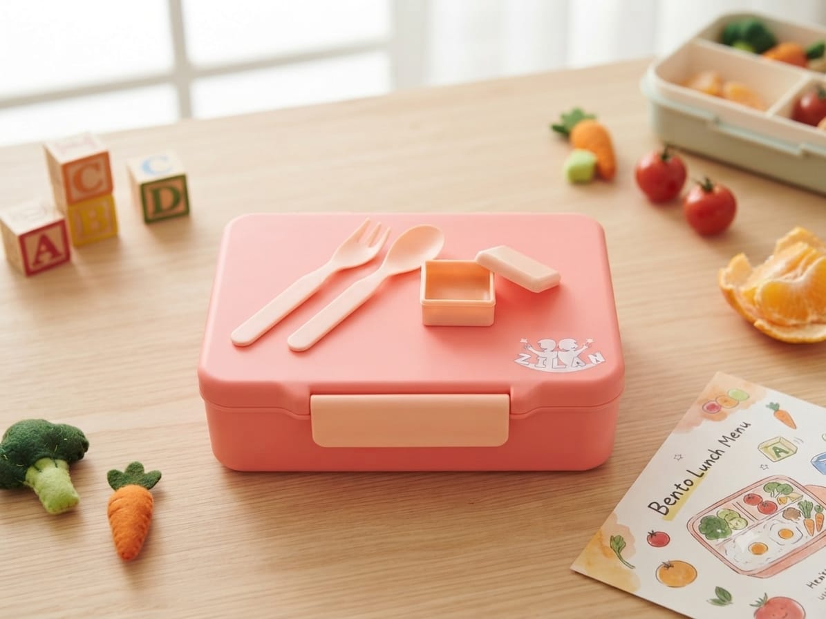 Zilan Compartment Bento Lunch Box - Coral Pink