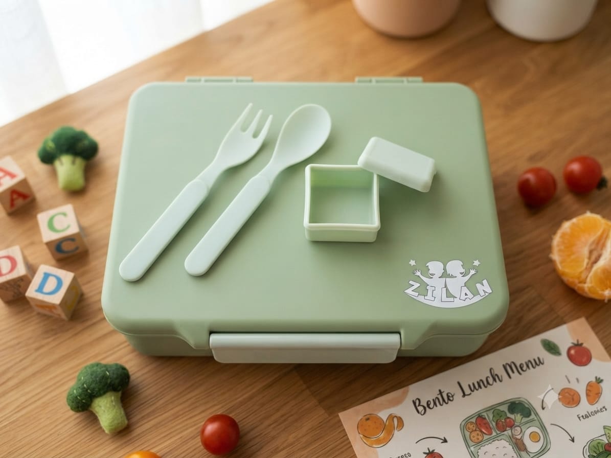 Zilan Compartment Bento Lunch Box - Sage Green