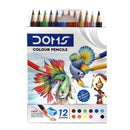 DOMS 12 SHADES HALF-SIZE MINI COLOUR PENCILS SET WITH EXTENDER & SHARPENER
