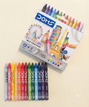 DOMS Extra Long Wax Crayons (12 + 1 Silver) Set