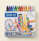 DOMS Extra Long Wax Crayons (12 + 1 Silver) Set