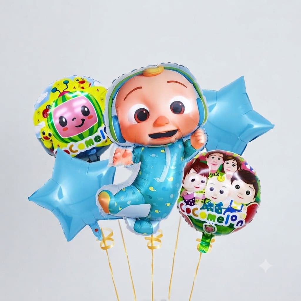 Cocomelon 5-Piece Foil Balloon Bouquet Set