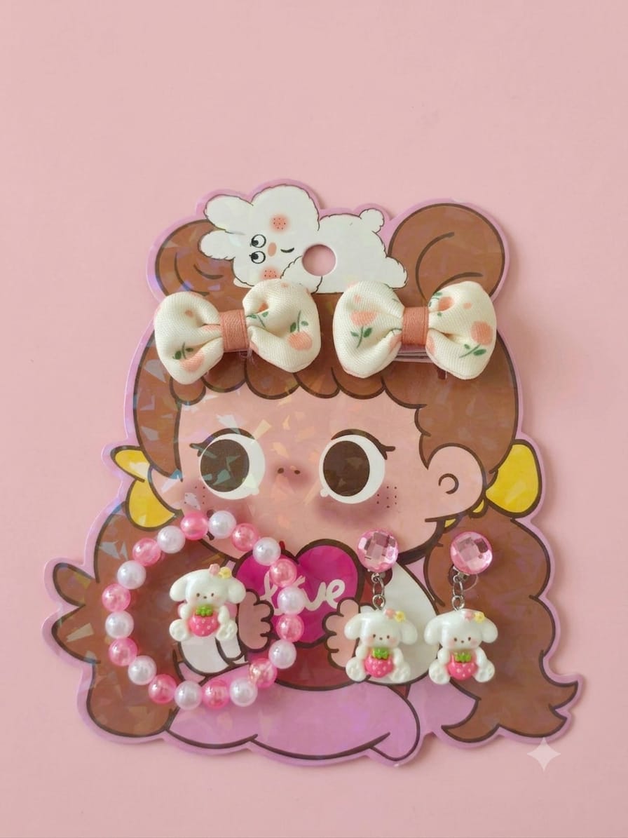 Kidzilan Sweet Charm Girl's Dress-Up Jewelry & Bow Set