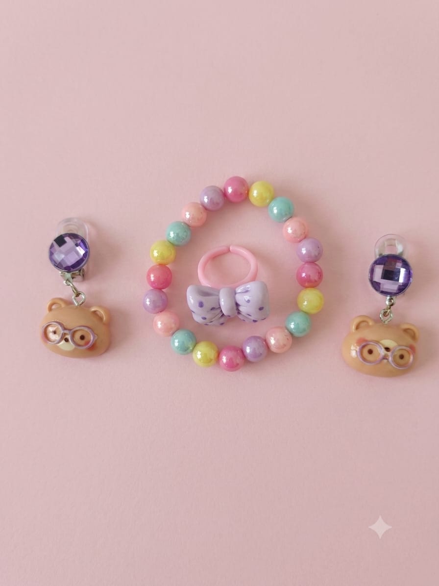 Kidzilan Sweet Charm Girl's Dress-Up Jewelry & Bow Set