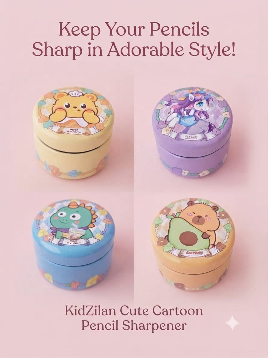 Cute Cartoon Round 1-Hole Pencil Sharpener