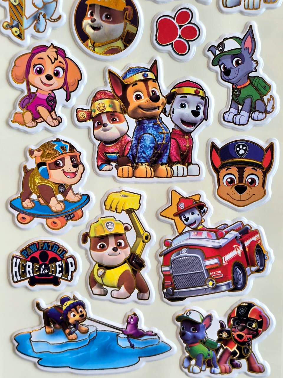 KidZilan Paw Patrol Characters 3D Sticker World Puffy Sticker Sheet