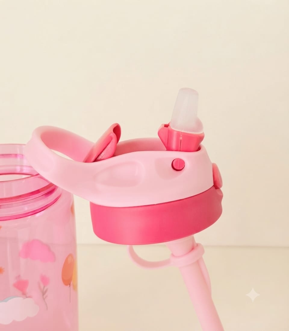 KidZilan Tritan Water Bottle 480ml - Pink Rabbit