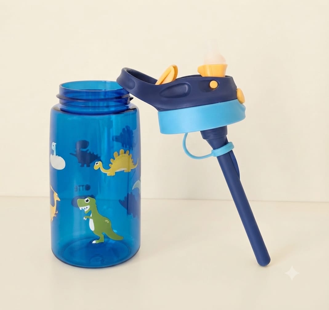 KidZilan Tritan Water Bottle 480ml - Blue Dinosaur