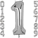 32" Silver Number Foil Balloon