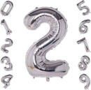 32" Silver Number Foil Balloon